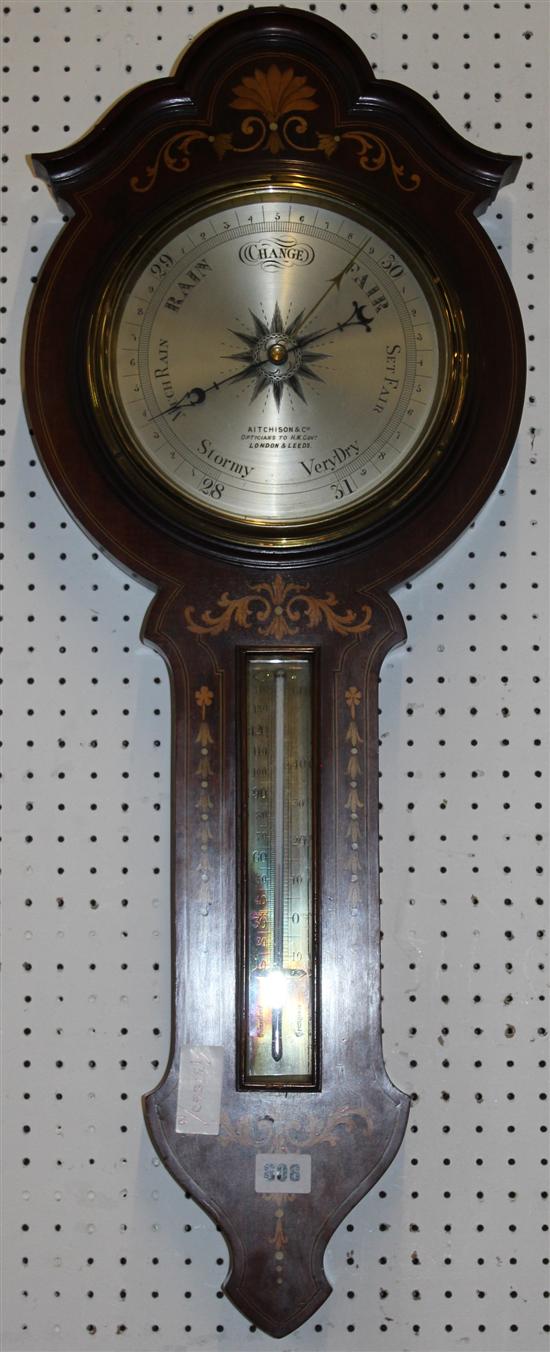 Inlaid mahogany  barometer